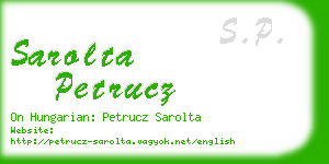 sarolta petrucz business card